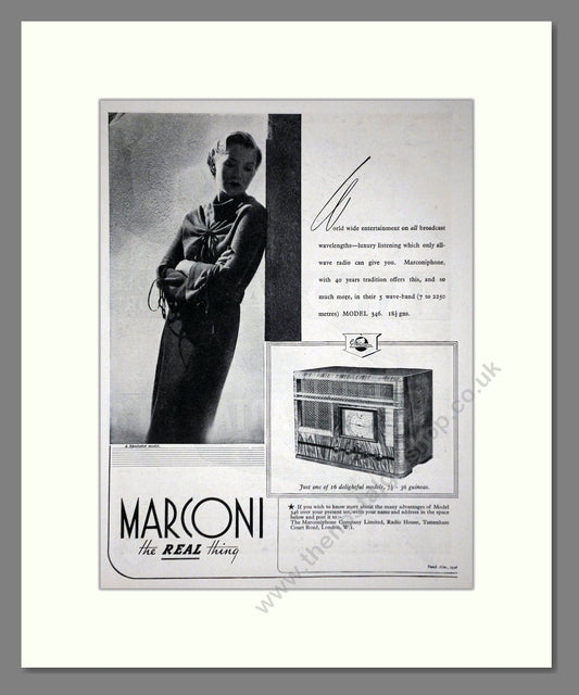 Marconi - Model 346 Radio. Vintage Advert 1936 (ref AD66613)