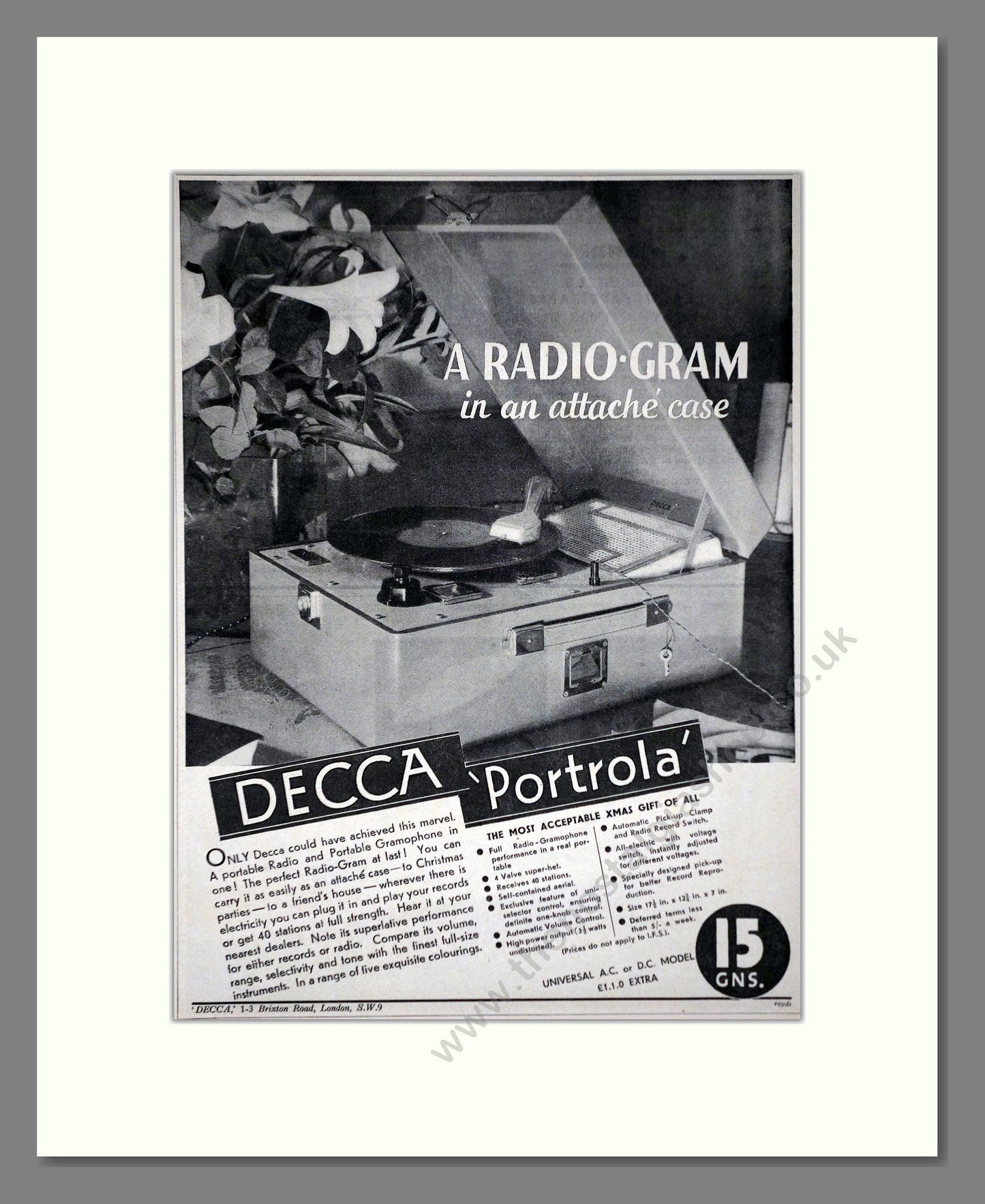 Decca - Portrola. Vintage Advert 1934 (ref AD66617)