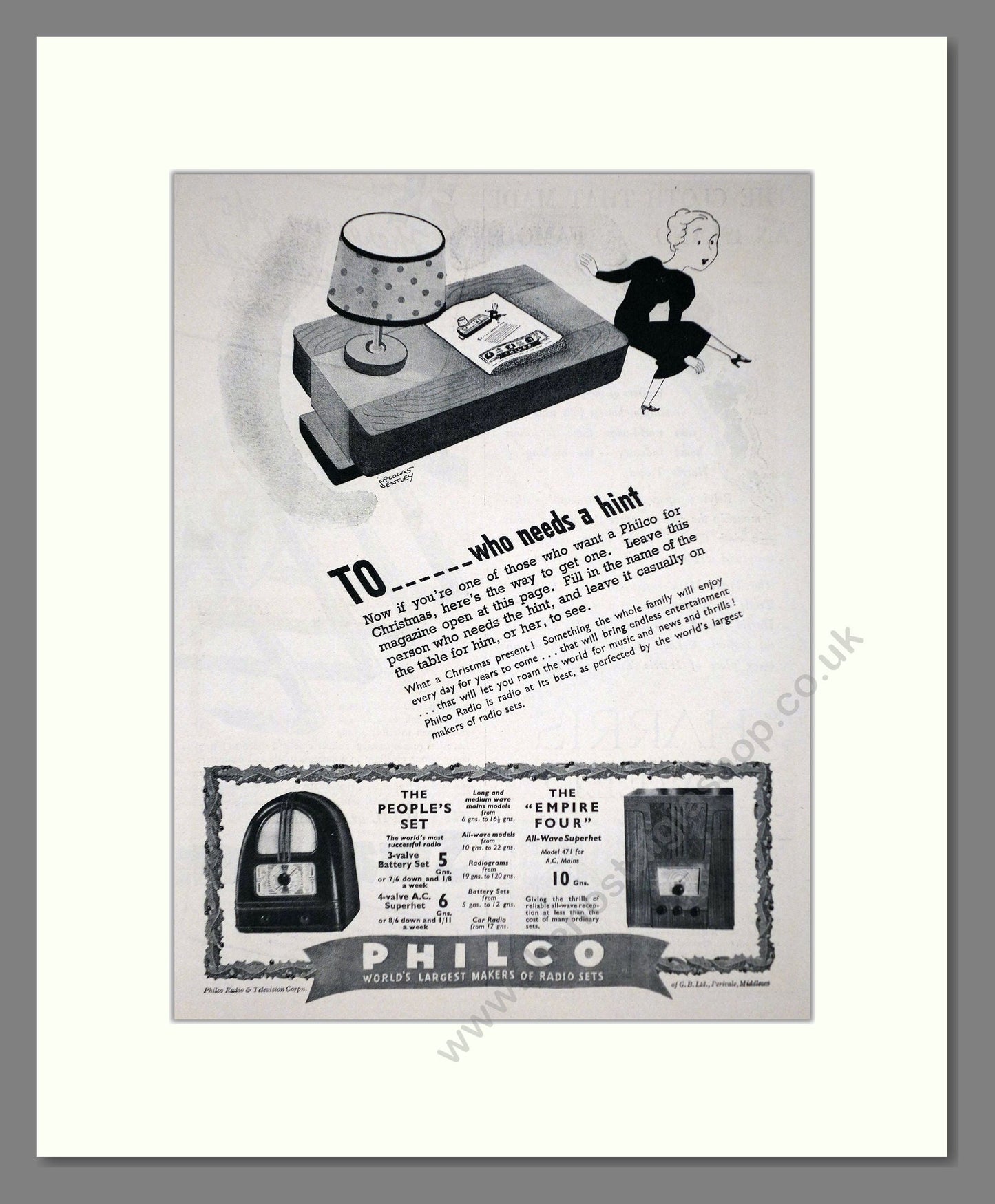 Philco - People's Set / Empire Four. Vintage Advert 1936 (ref AD66618)