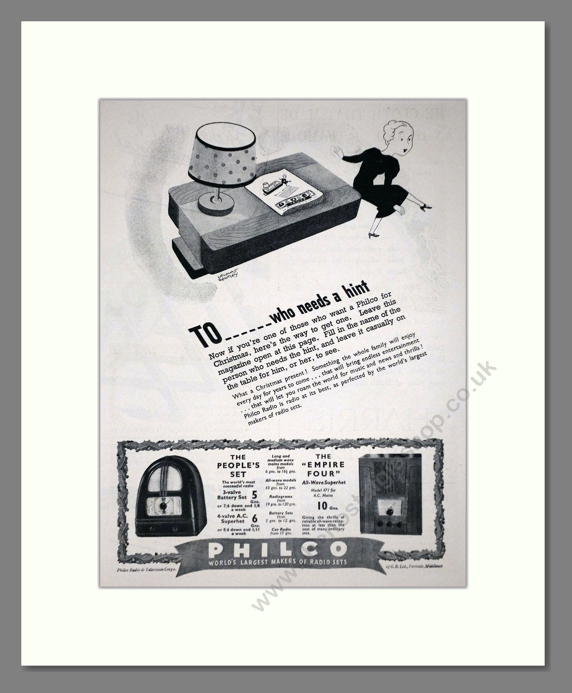 Philco - People's Set / Empire Four. Vintage Advert 1936 (ref AD66618)