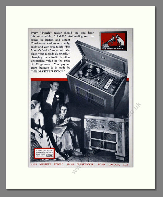 HMV His Master's Voice - Model 580. Vintage Advert 1936 (ref AD66635)