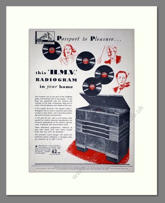 HMV His Master's Voice - Model 660. Vintage Advert 1938 (ref AD66642)