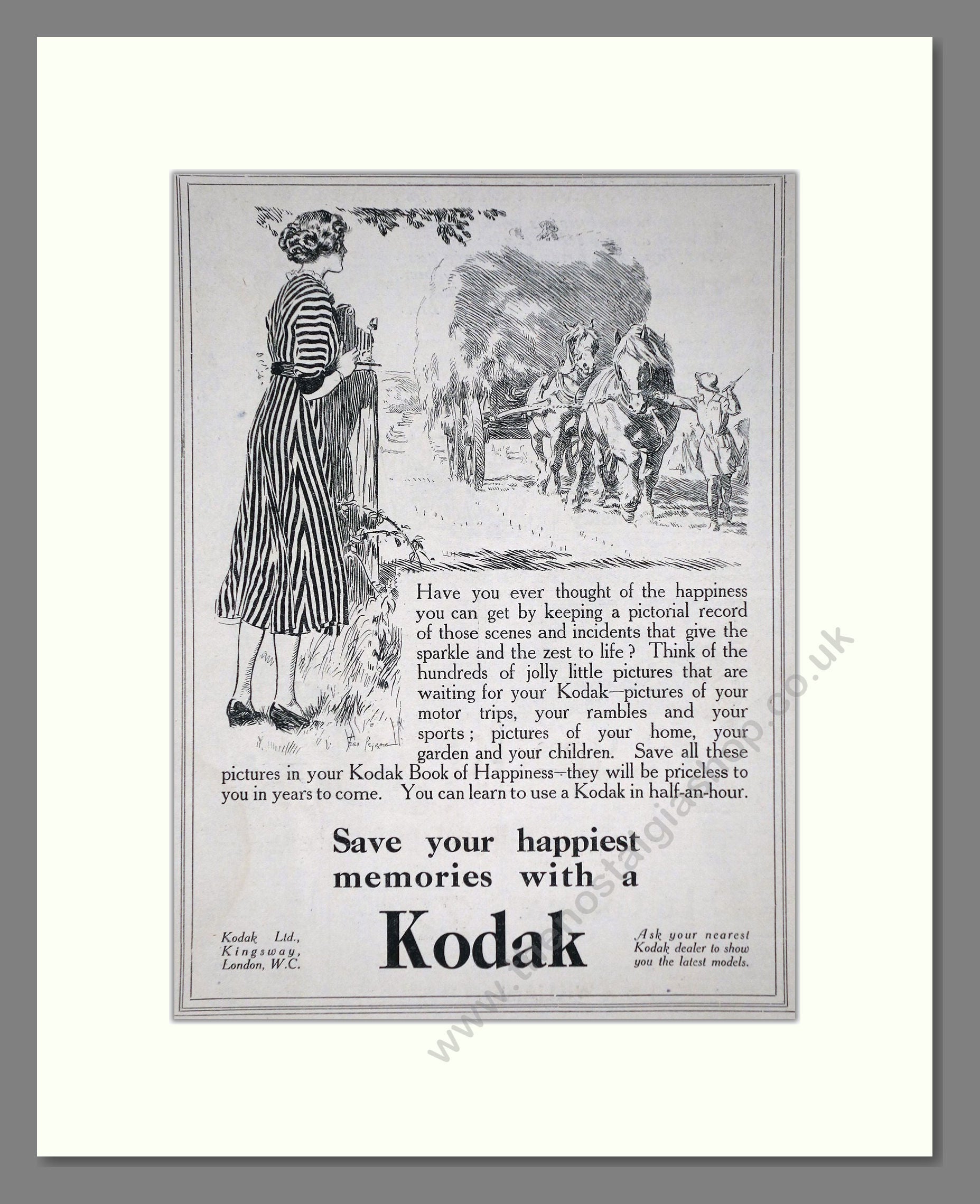 Kodak - Save Your Happiest Memories. Vintage Advert 1920 (ref AD66742)