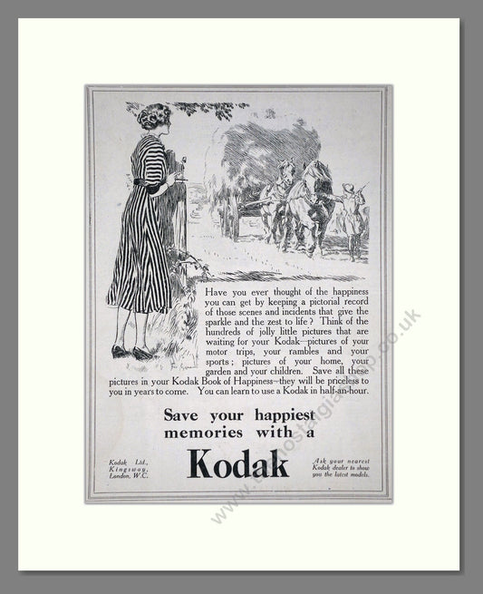 Kodak - Save Your Happiest Memories. Vintage Advert 1920 (ref AD66742)