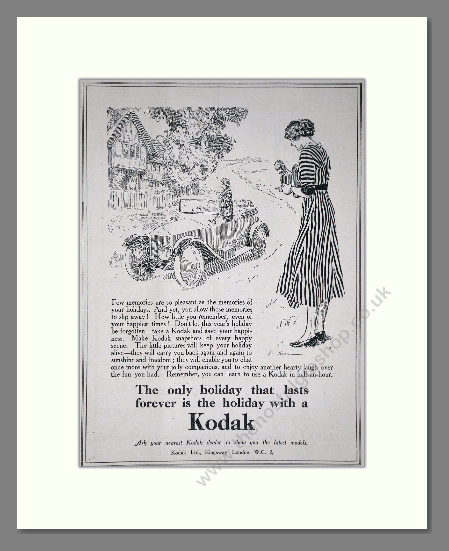 Kodak - The Only Holiday That Lasts Forever. Vintage Advert 1920 (ref AD66744)