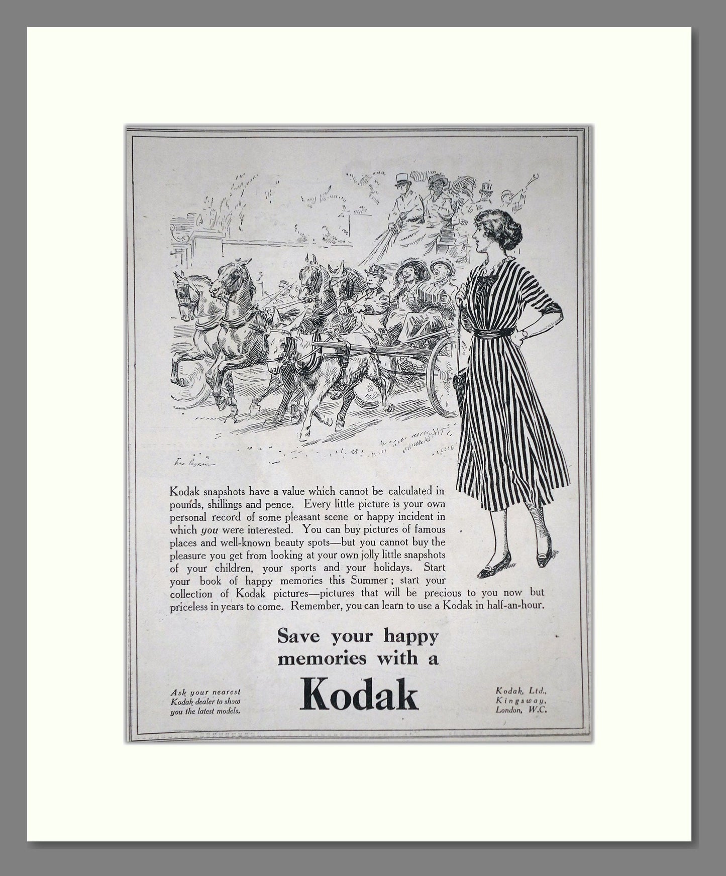 Kodak - Save Your Happy Memories. Vintage Advert 1920 (ref AD66746)