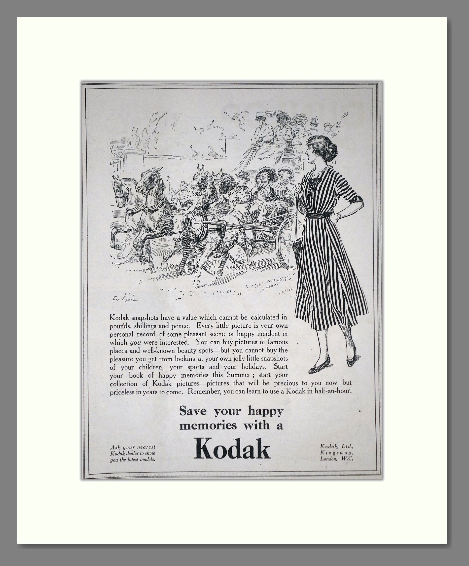 Kodak - Save Your Happy Memories. Vintage Advert 1920 (ref AD66746)