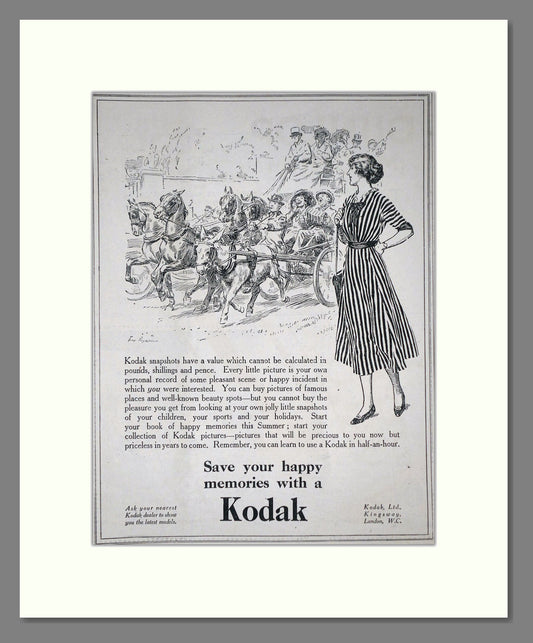 Kodak - Save Your Happy Memories. Vintage Advert 1920 (ref AD66746)