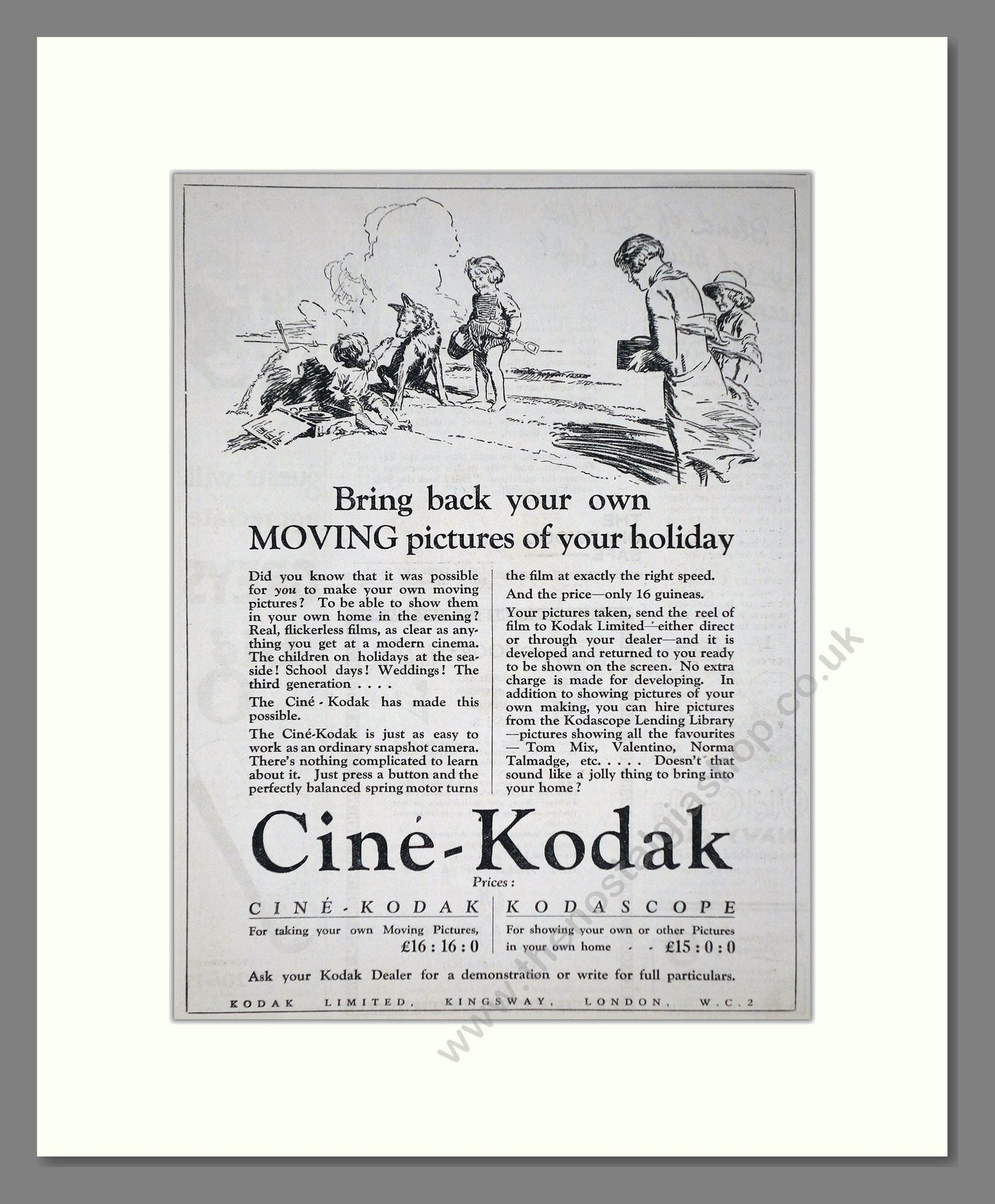 Kodak - Cine-Kodak Cine Pictures. Vintage Advert 1926 (ref AD66752)
