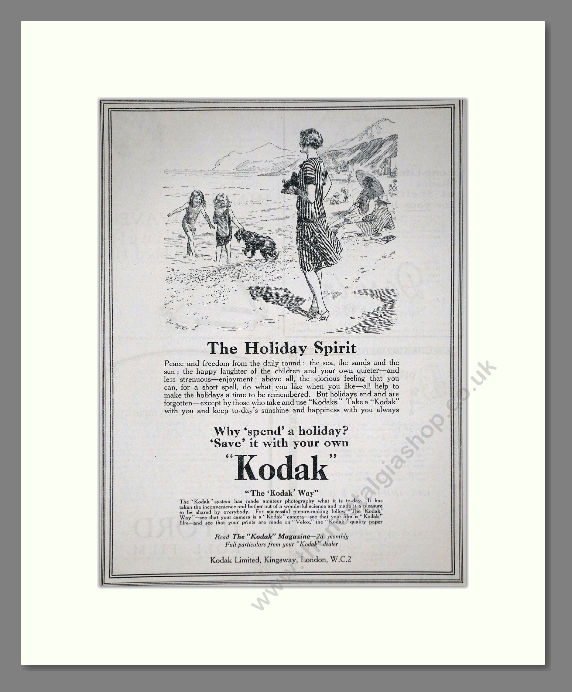 Kodak - The Holiday Spirit. Vintage Advert 1926 (ref AD66753)