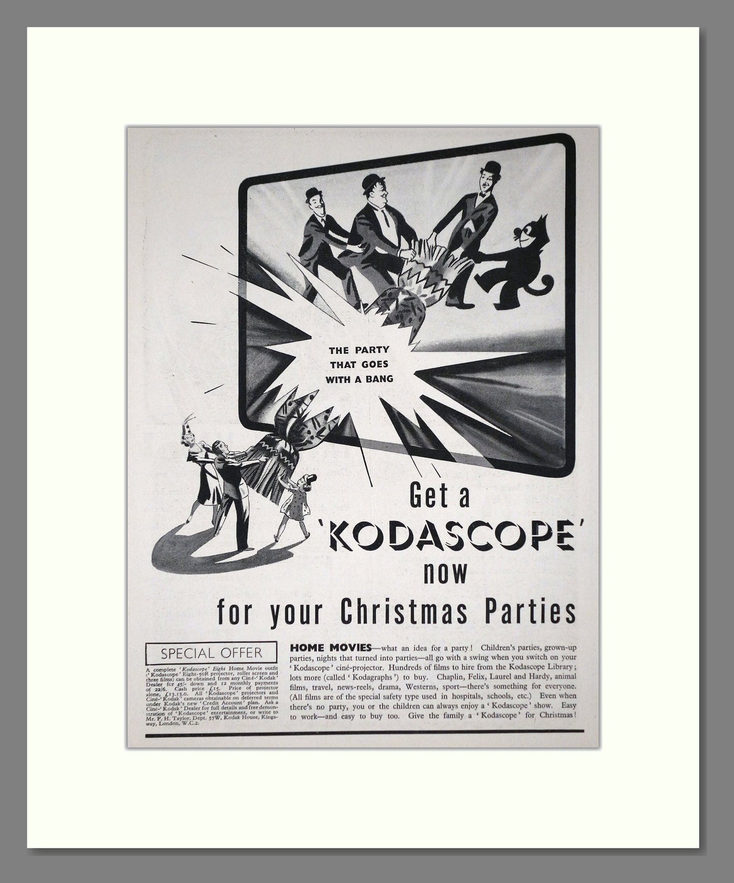 Kodak - Kodascope For Christmas Parties. Vintage Advert 1938 (ref AD66773)