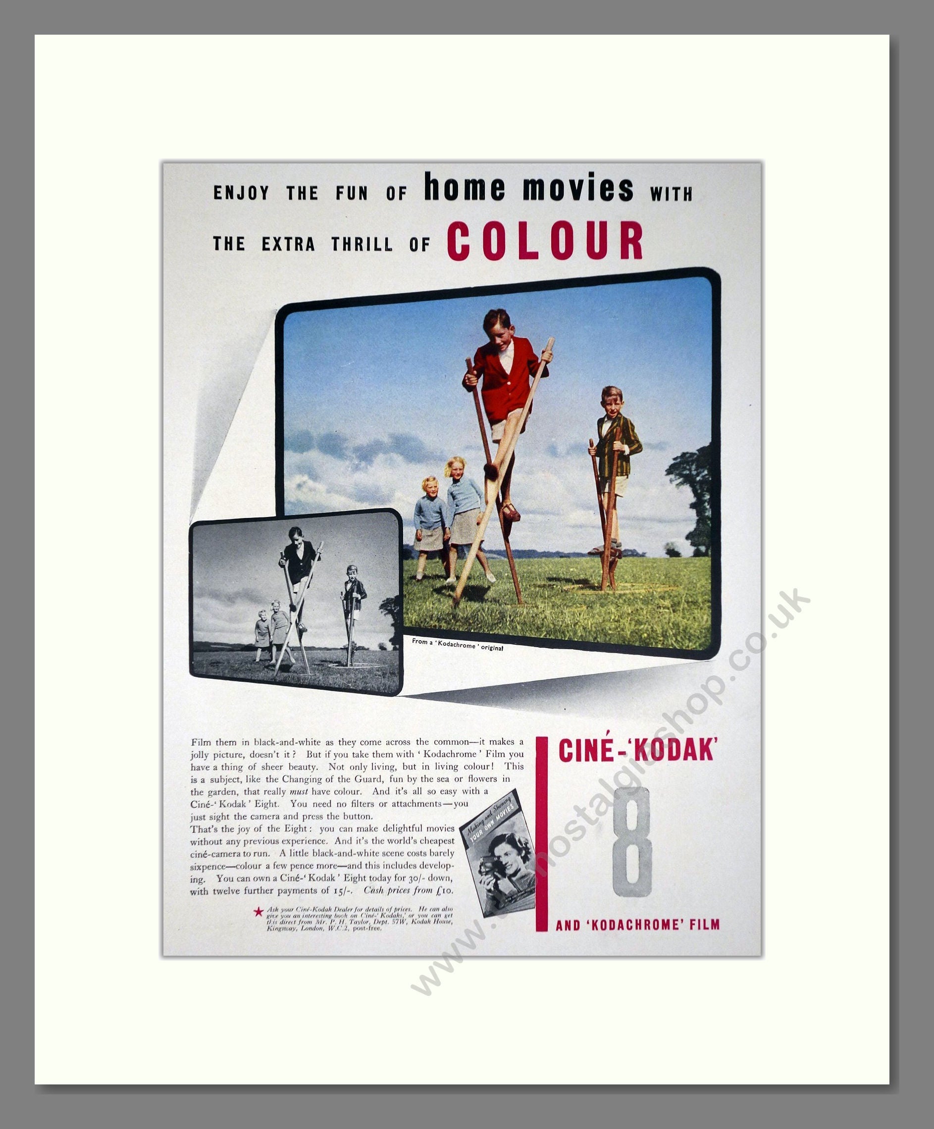 Kodak - Cine-Kodak 8. Vintage Advert 1939 (ref AD66774)