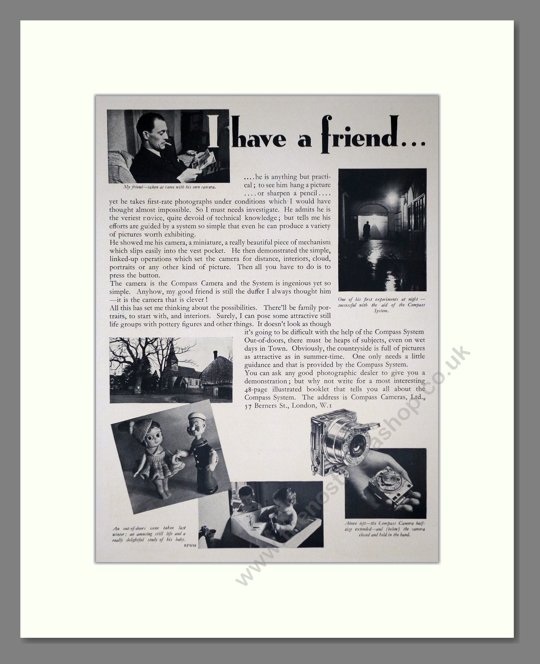 Compass - Camera System. Vintage Advert 1937 (ref AD66776)