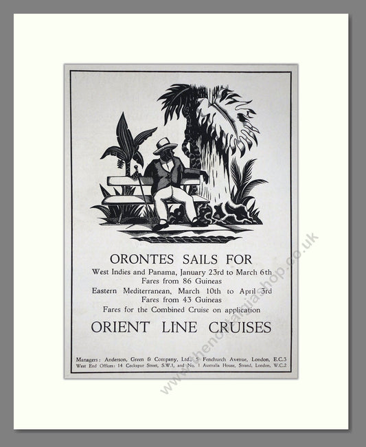 Orient Line - Orontes Ship. Vintage Advert 1933 (ref AD66668)