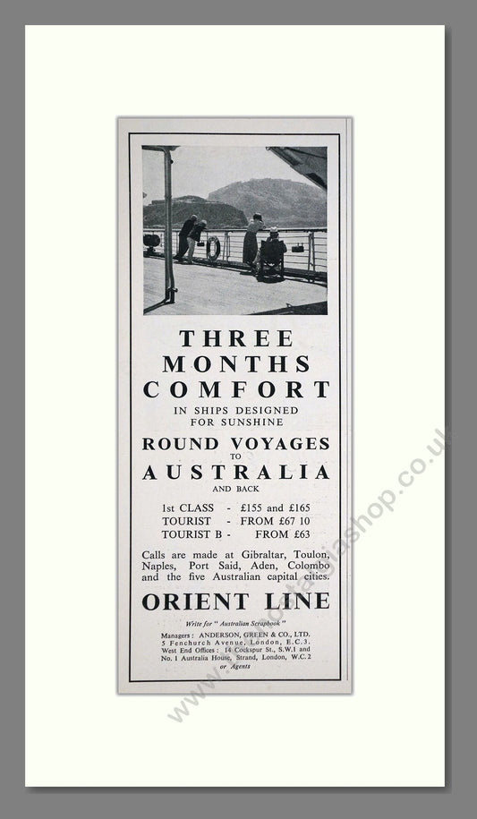 Orient Line - Australia Cruise. Vintage Advert 1937 (ref AD66682)