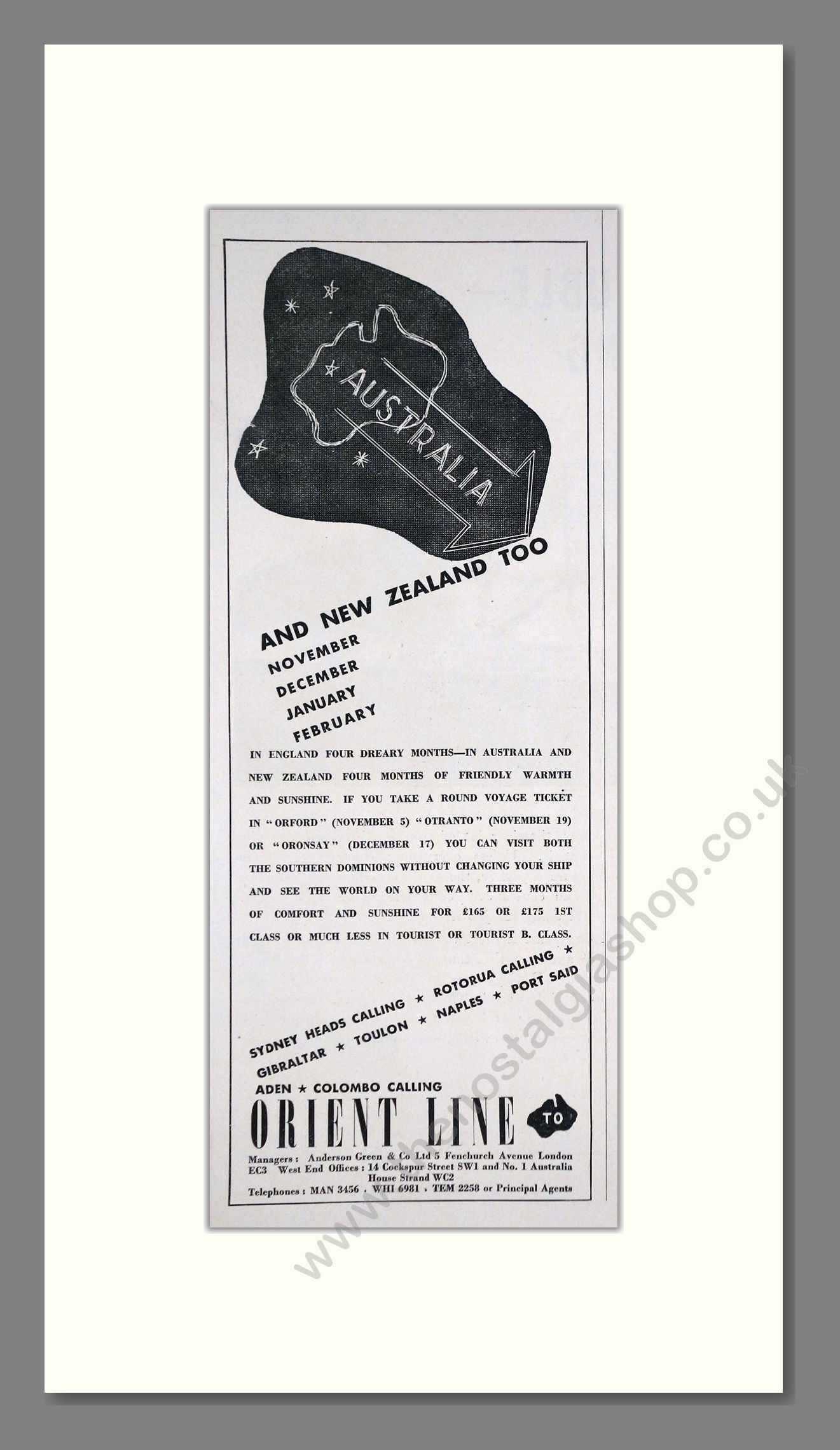 Orient Line - Australia Cruise. Vintage Advert 1938 (ref AD66689)