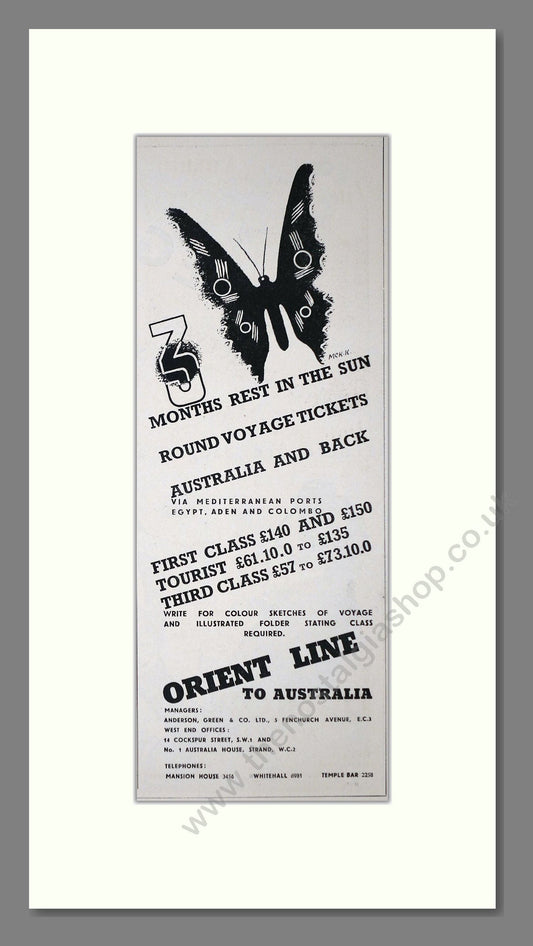 Orient Line - Australia Cruise. Vintage Advert 1935 (ref AD66690)