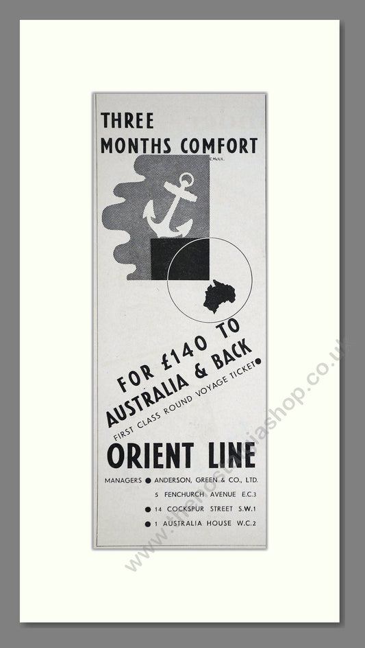Orient Line - Australia Cruise. Vintage Advert 1934 (ref AD66692)