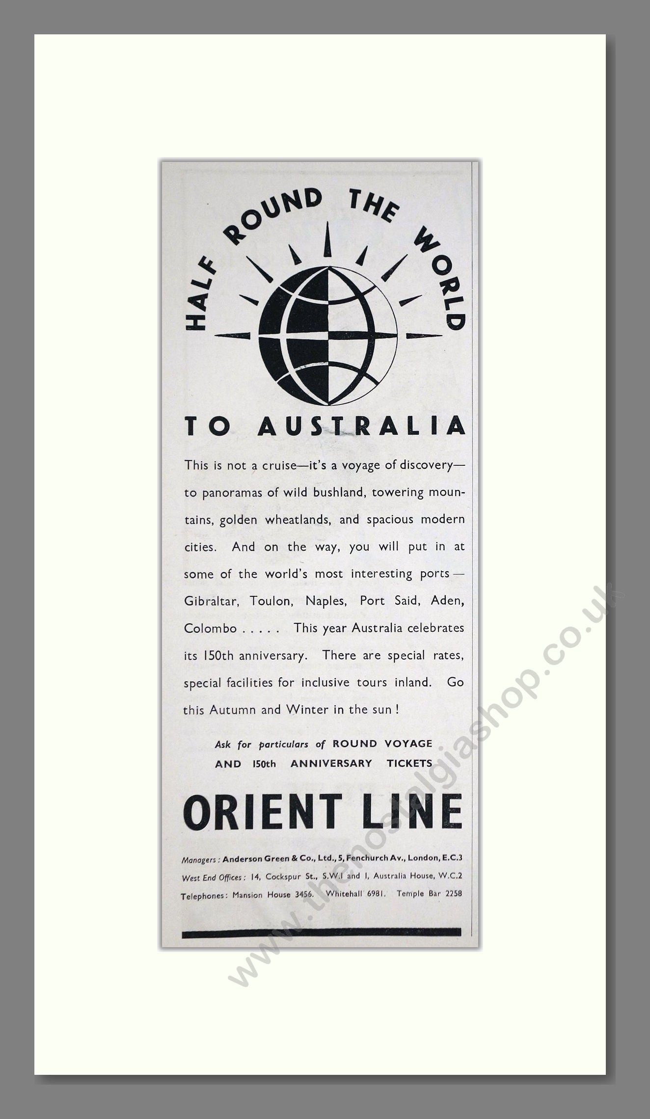 Orient Line - Australia Cruise. Vintage Advert 1937 (ref AD66694)