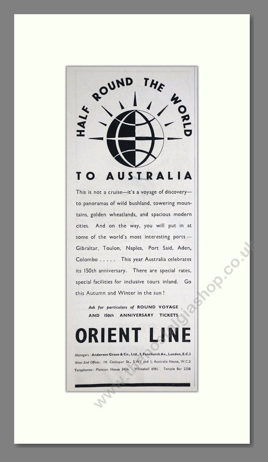 Orient Line - Australia Cruise. Vintage Advert 1937 (ref AD66694)