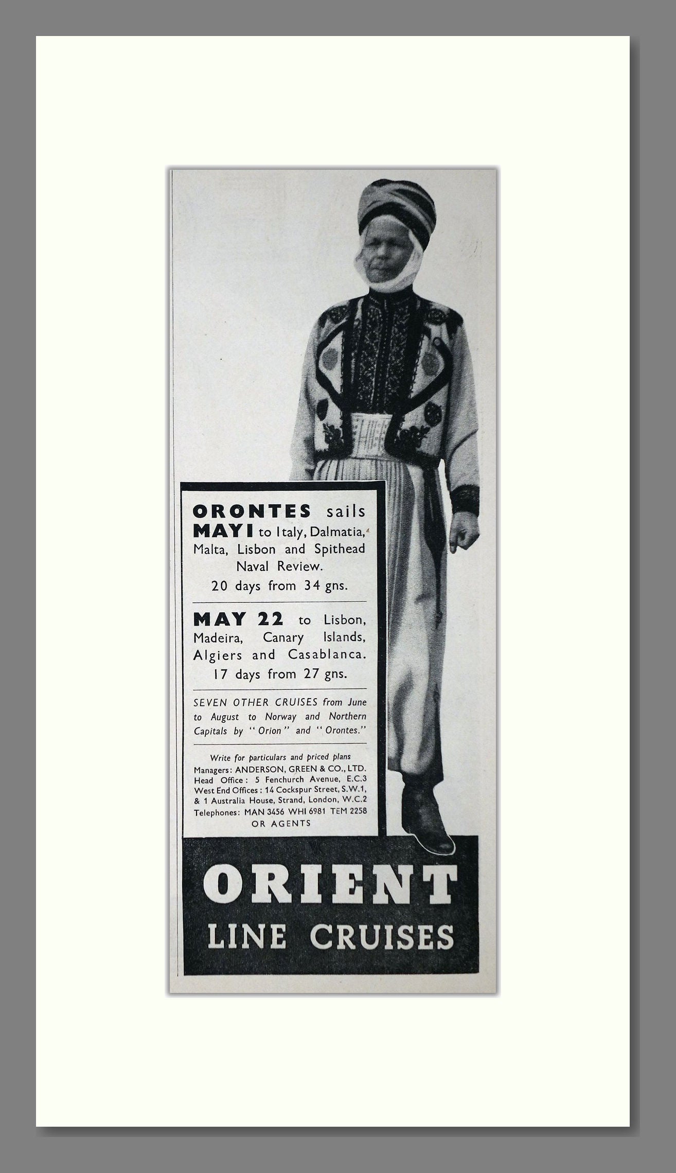 Orient Line - Orontes. Vintage Advert 1937 (ref AD66698)
