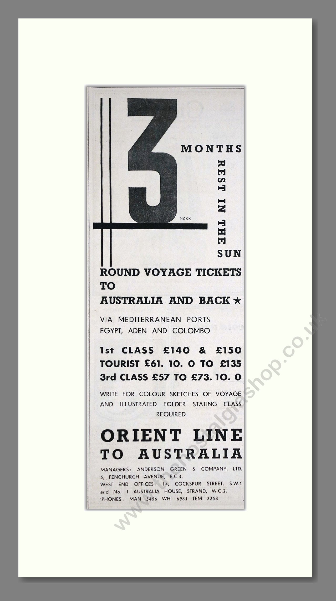 Orient Line - Australia Cruise. Vintage Advert 1935 (ref AD66700)