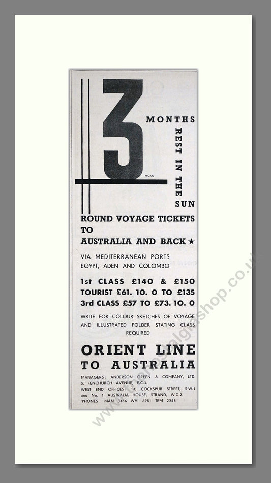 Orient Line - Australia Cruise. Vintage Advert 1935 (ref AD66700)