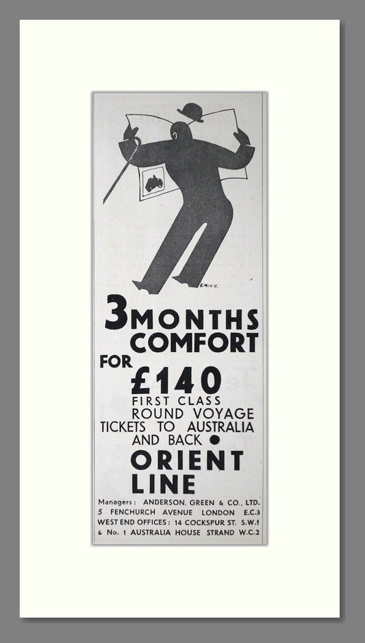 Orient Line - Australia Cruise. Vintage Advert 1934 (ref AD66701)