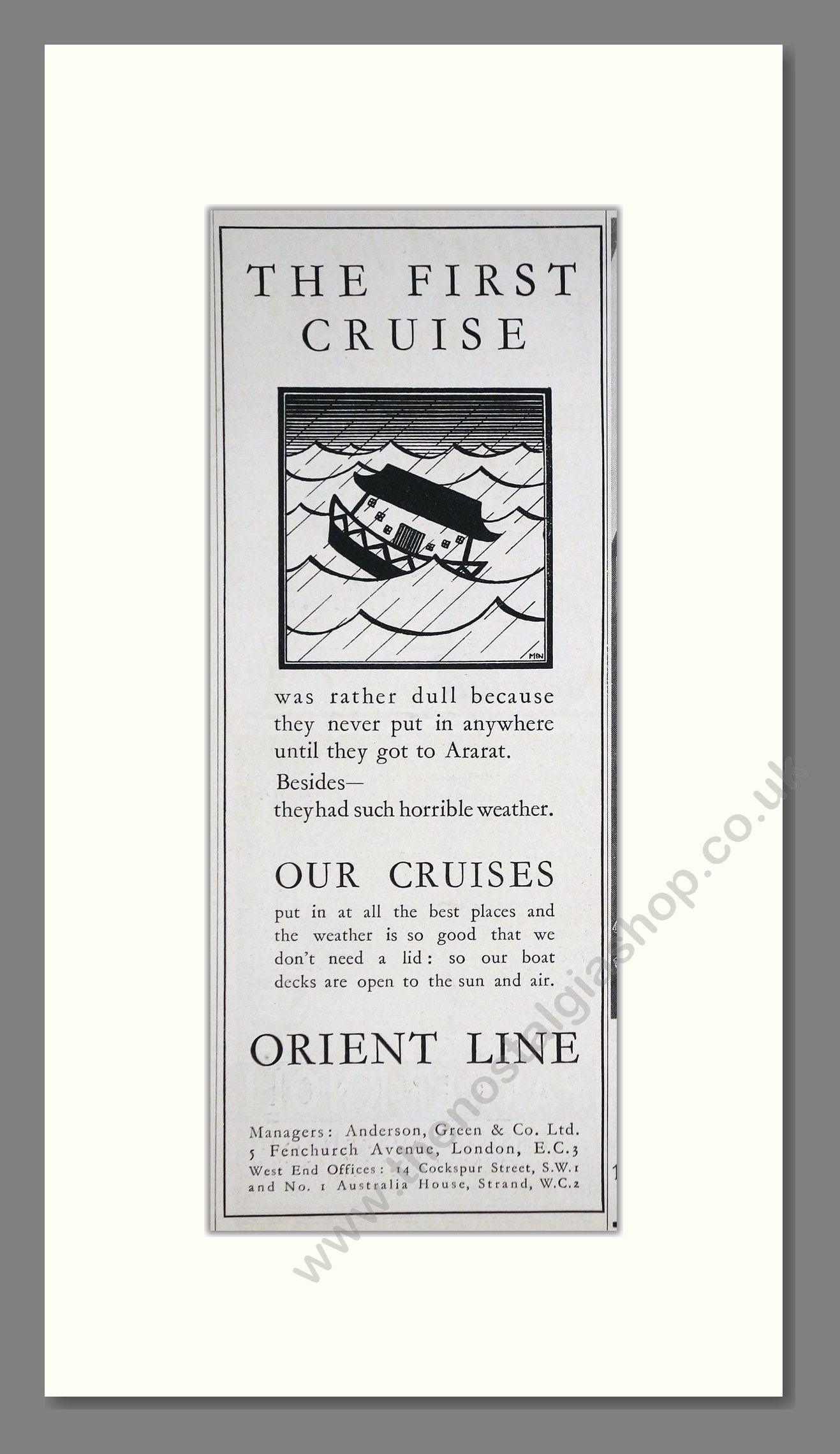 Orient Line - The First Cruise. Vintage Advert 1934 (ref AD66703)