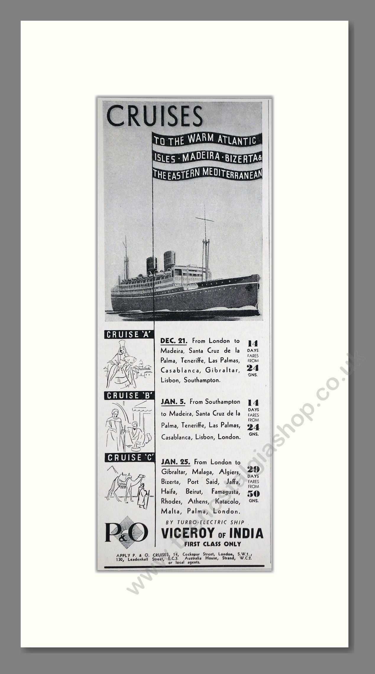 P And O - Viceroy Of India. Vintage Advert 1934 (ref AD66715)