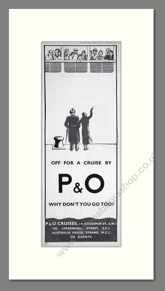 P And O - Off For A Cruise. Vintage Advert 1935 (ref AD66721)