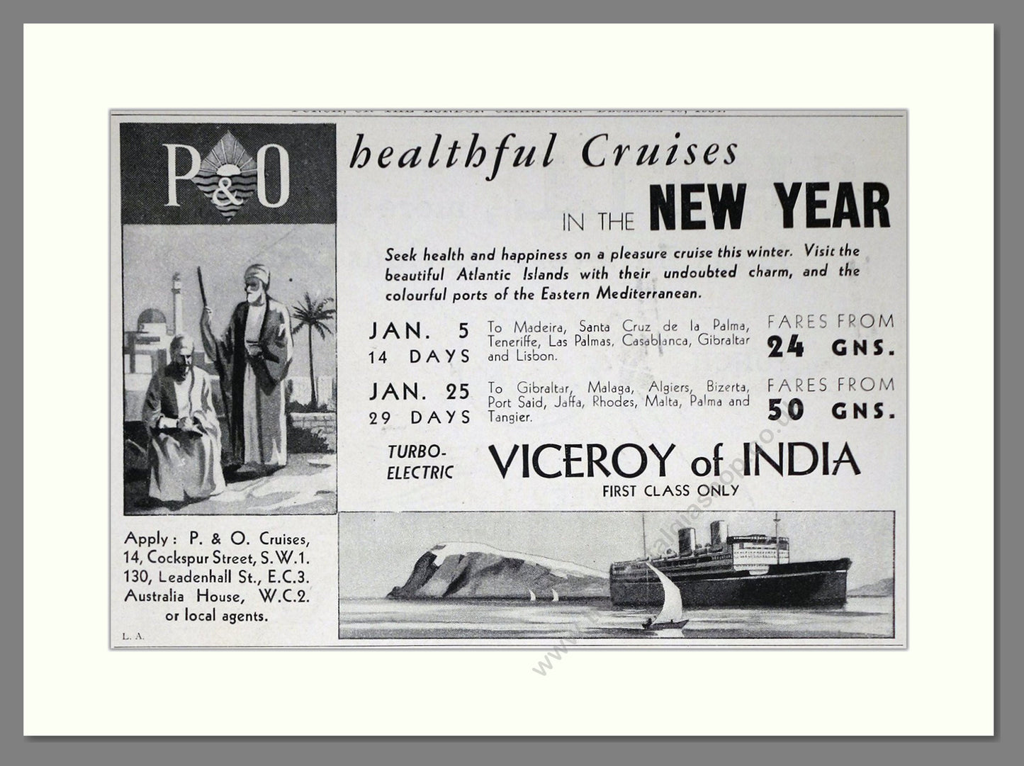 P And O - Viceroy Of India. Vintage Advert 1934 (ref AD66731)