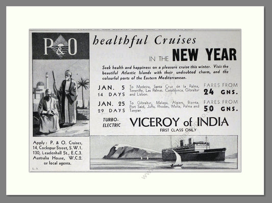 P And O - Viceroy Of India. Vintage Advert 1934 (ref AD66731)