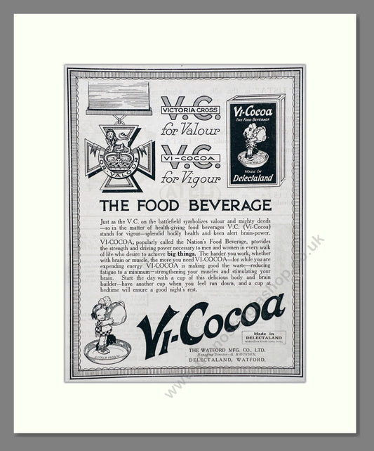 Vi-Cocoa - Food Beverage. Vintage Advert 1919 (ref AD66793)