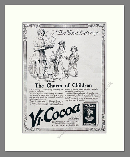 Vi-Cocoa - Food Beverage. Vintage Advert 1919 (ref AD66794)