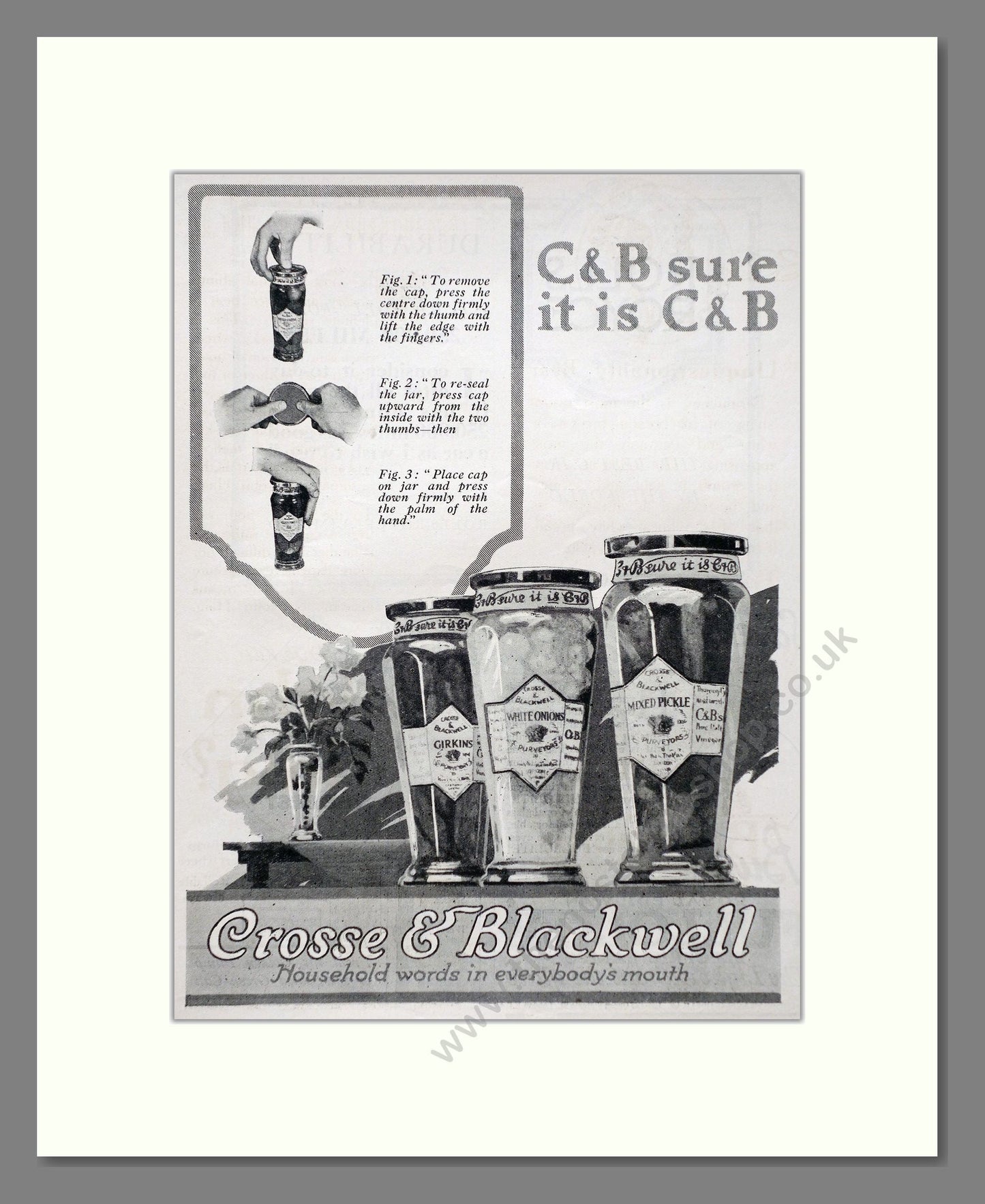 Crosse And Blackwell - Pickles. Vintage Advert 1923 (ref AD66798)