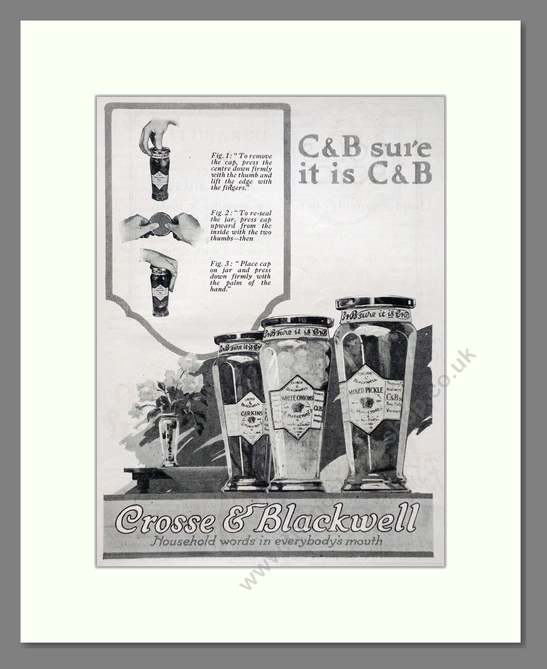 Crosse And Blackwell - Pickles. Vintage Advert 1923 (ref AD66798)