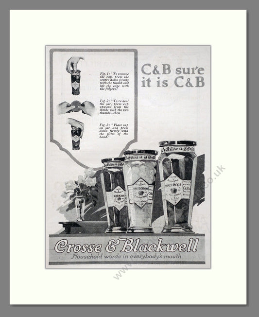 Crosse And Blackwell - Pickles. Vintage Advert 1923 (ref AD66798)