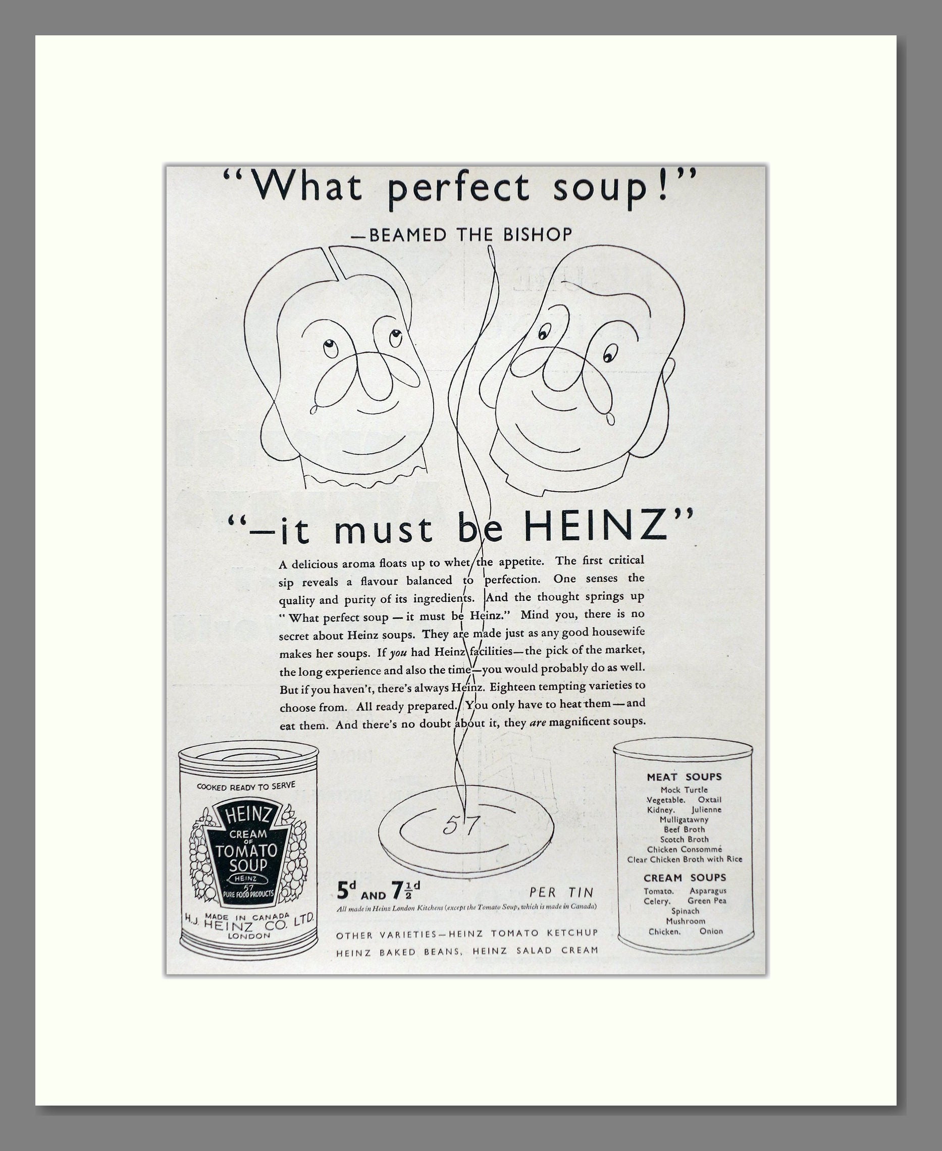 Heinz - Tomato Soup. Vintage Advert 1936 (ref AD66800)