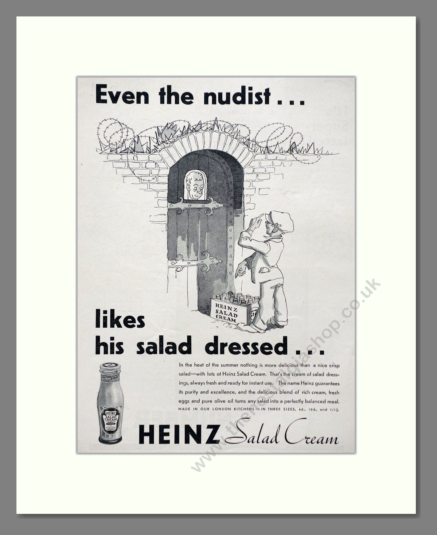 Heinz - Salad Cream. Vintage Advert 1935 (ref AD66802)