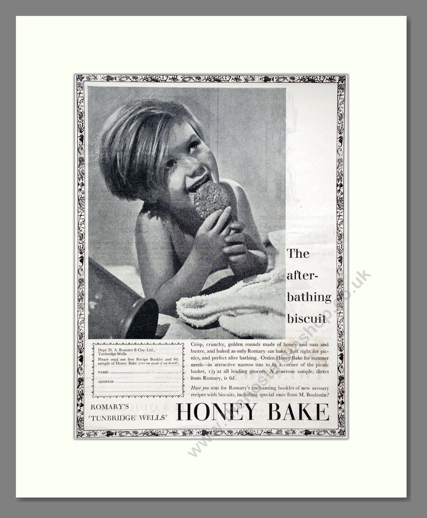 Romary - Honey Bake. Vintage Advert 1934 (ref AD66804)