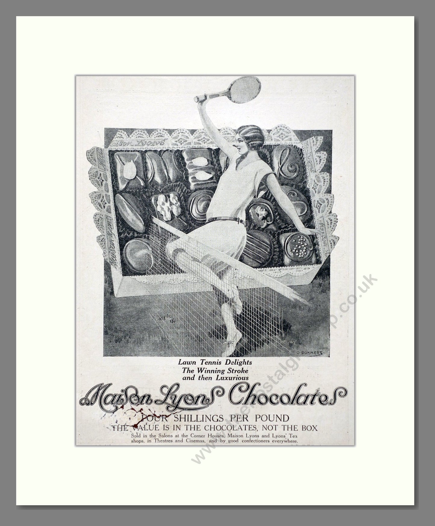 Maison Lyons - Chocolates. Vintage Advert 1925 (ref AD66808)