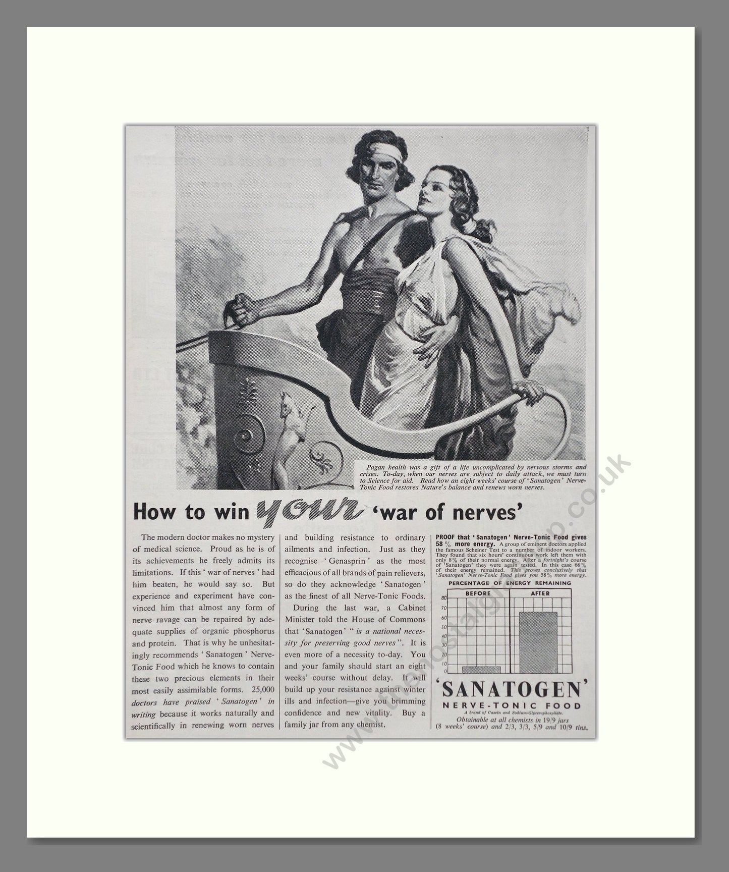 Sanatogen - Nerve Tonic. Vintage Advert 1939 (ref AD66810)