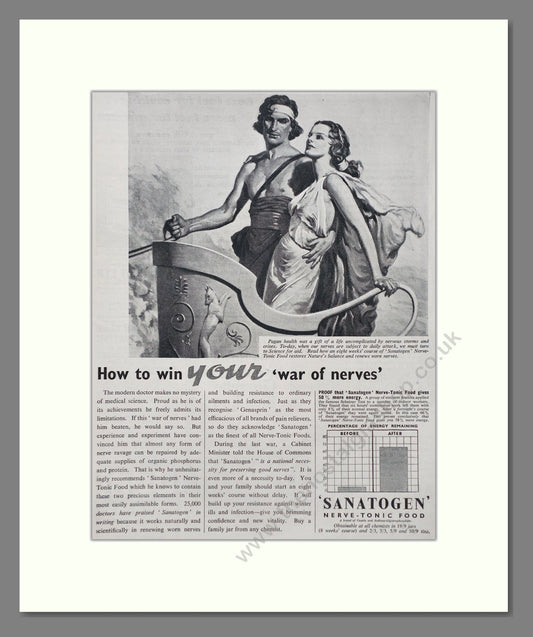 Sanatogen - Nerve Tonic. Vintage Advert 1939 (ref AD66810)