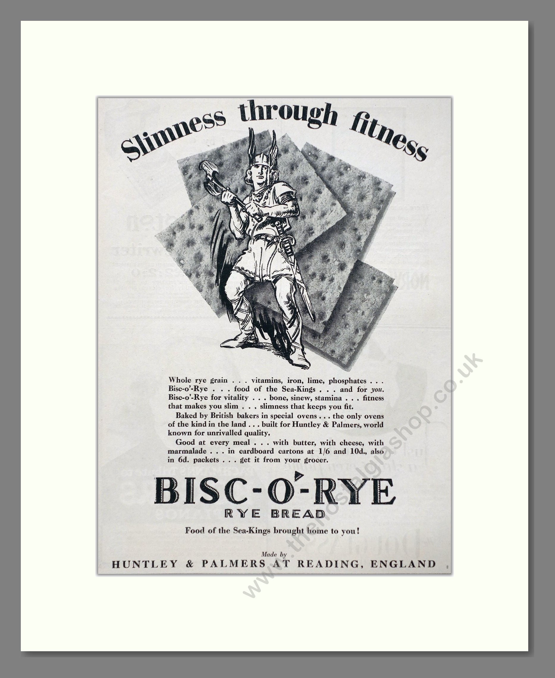 Huntley And Palmers - Bisc-O-Rye. Vintage Advert 1927 (ref AD66815)