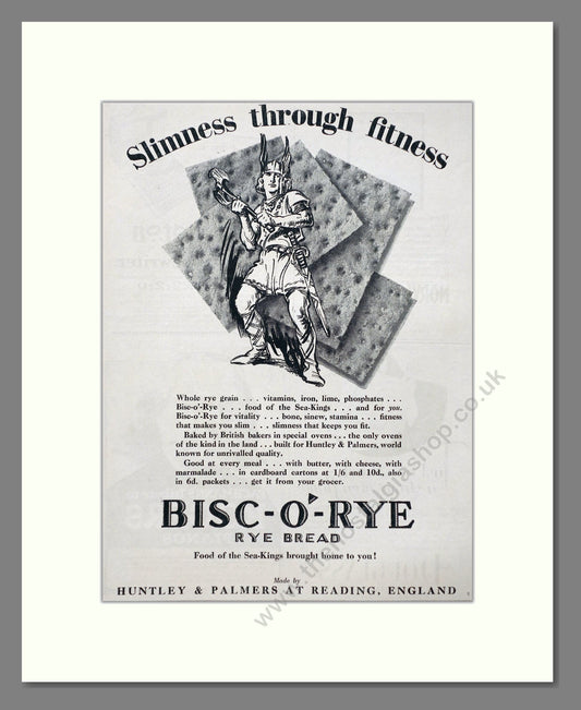 Huntley And Palmers - Bisc-O-Rye. Vintage Advert 1927 (ref AD66815)