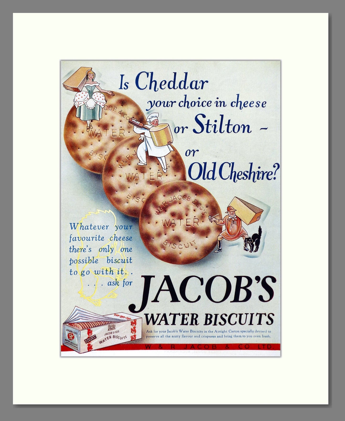 Jacob's - Water Biscuits. Vintage Advert 1934 (ref AD66817)