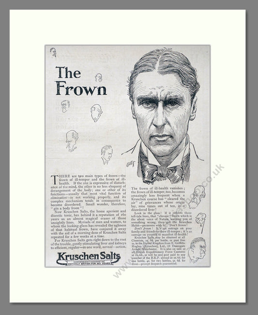 Kruschen Salts - Laxative And Diuretic Tonic. Vintage Advert 1919 (ref AD66839)