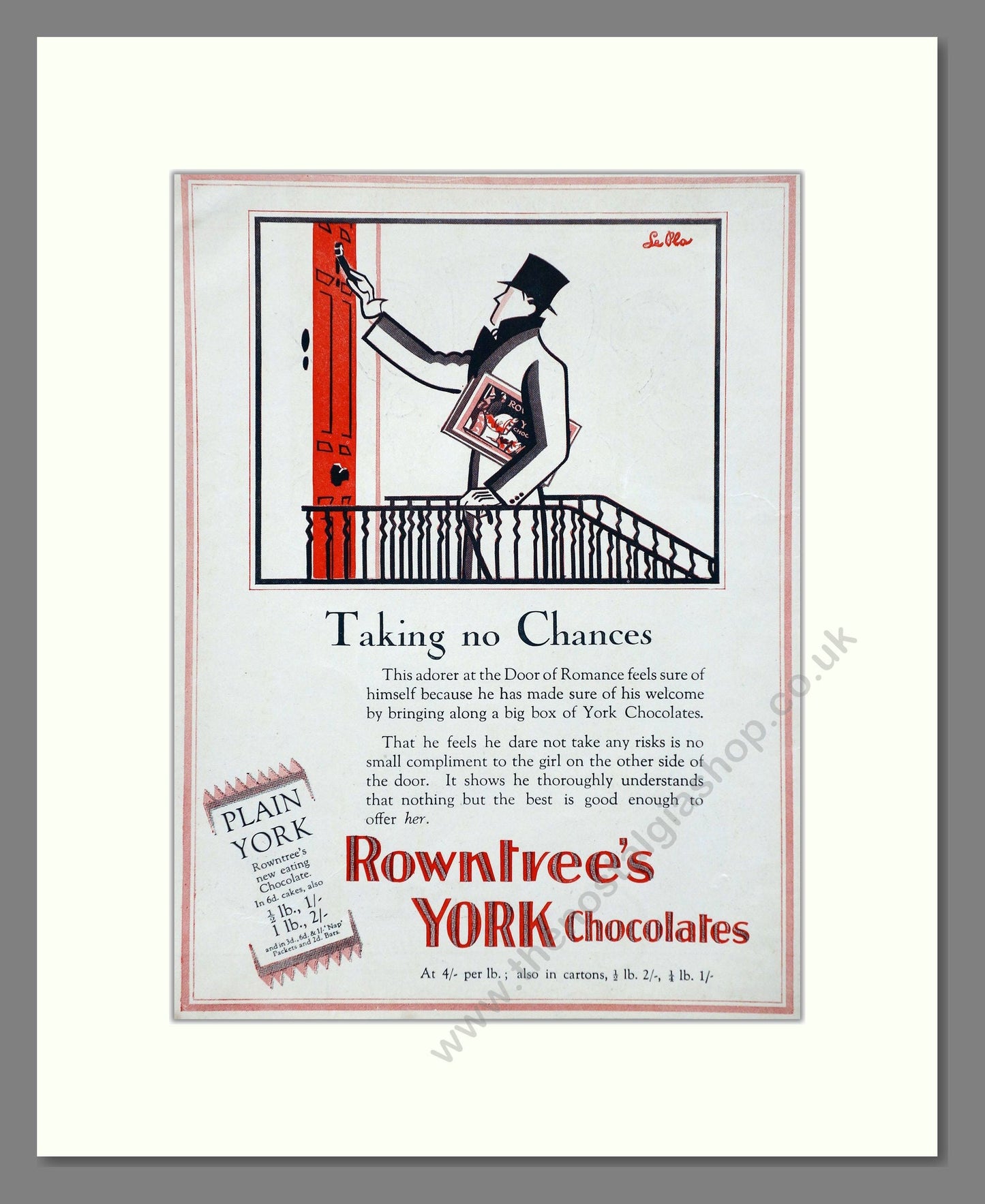 Rowntree's - York Chocolates. Vintage Advert 1926 (ref AD66851)