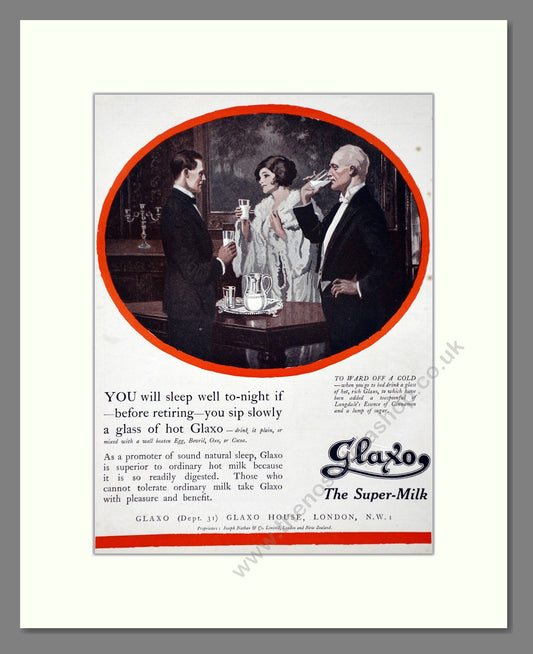 Glaxo - The Super Milk. Vintage Advert 1921 (ref AD66864)